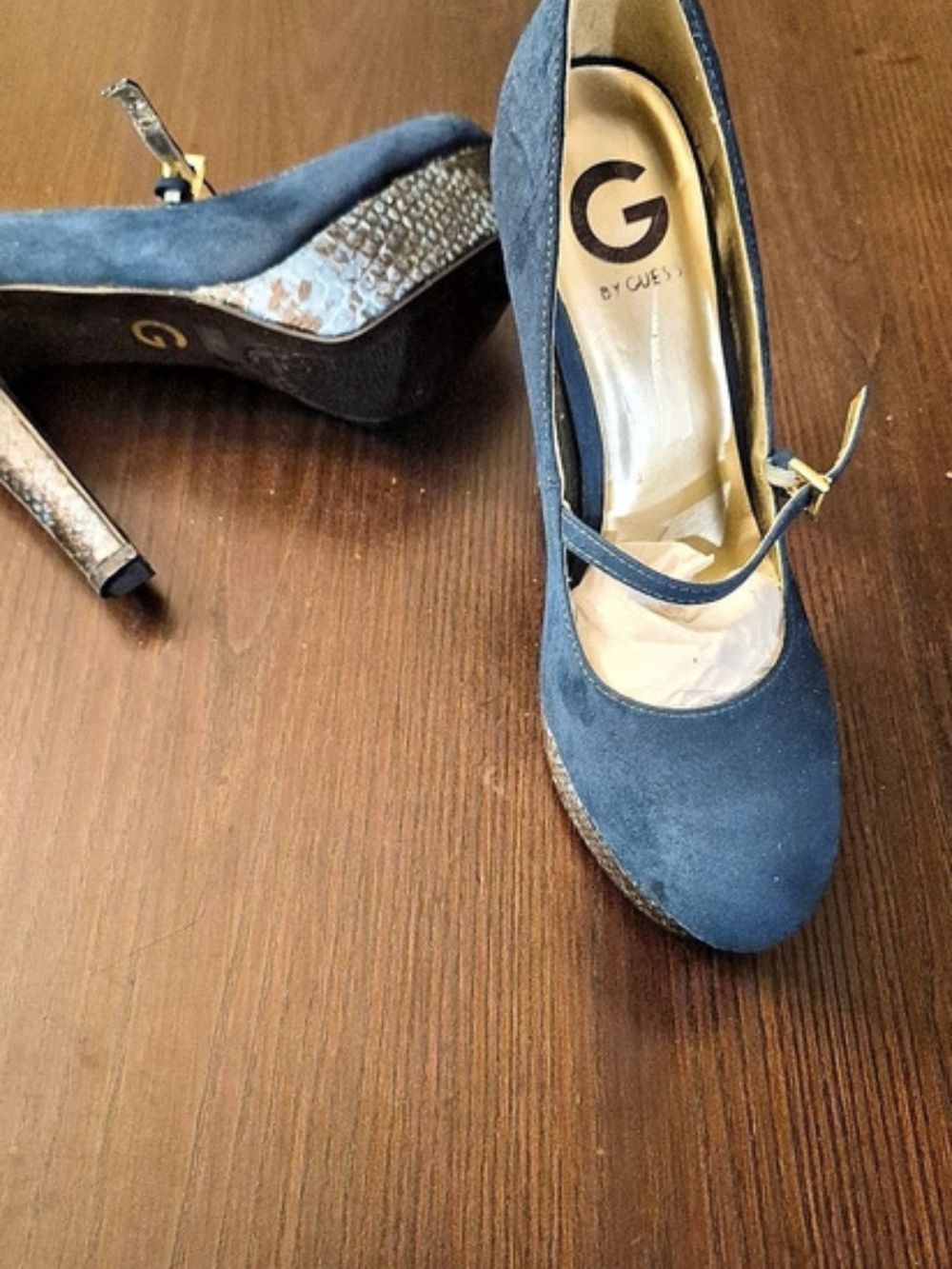 Guess Turquoise Blue Platform Mary Jane Heels - Picture 2 of 4